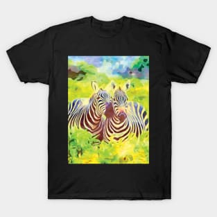 Couple Zebra in the Jungle T-Shirt